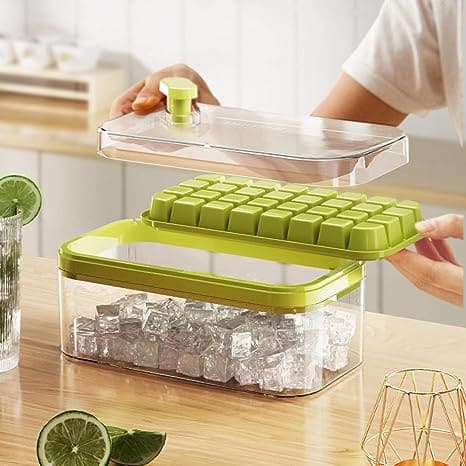 Button Press Ice Cube Tray, 31 Grids One Button Press Ice Cube Tray With Storage Box, Ice Cube Molds Ice Box, New Ice Cube Tray With Lid and Bin, Stackable Easy Release Ice Trays for Beverages Button Press Ice Cube Tray, 31 Grids One Button Press Ice Cube Tray With Storage Box, Ice Cube Molds Ice Box, New Ice Cube Tray With Lid and Bin, Stackable Easy Release Ice Trays for Beverages